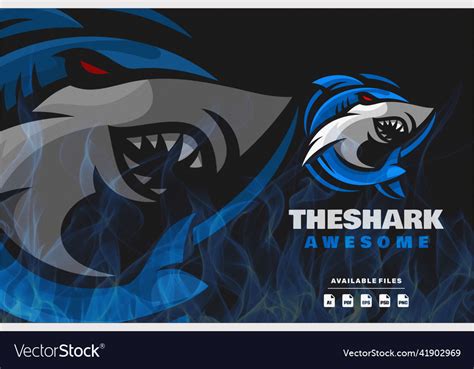 Shark Mascot Logo Royalty Free Vector Image Vectorstock