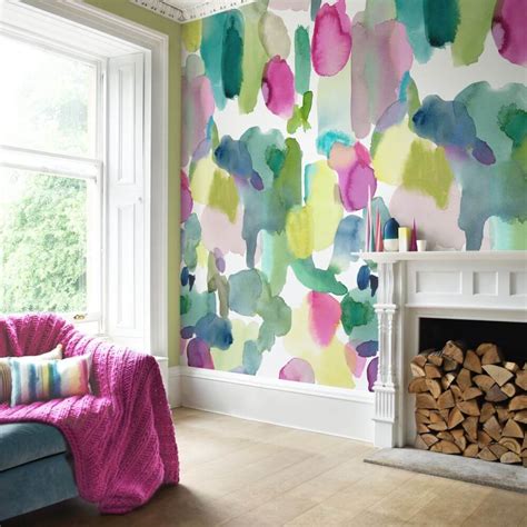 Watercolor Painted Living Room Mural — Homebnc