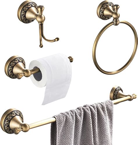 bathsir antique brass towel bar set bathroom accessories include 24 inch towel