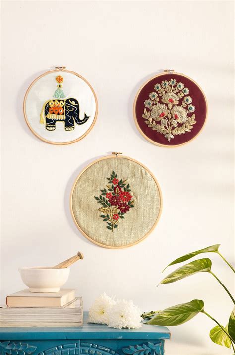 Hand Embroidered Wall Frames Embroidery Hoop Art Embroidery Hoop For