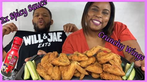 Crunchy 2x Spicy Chicken Wings Mukbang Youtube