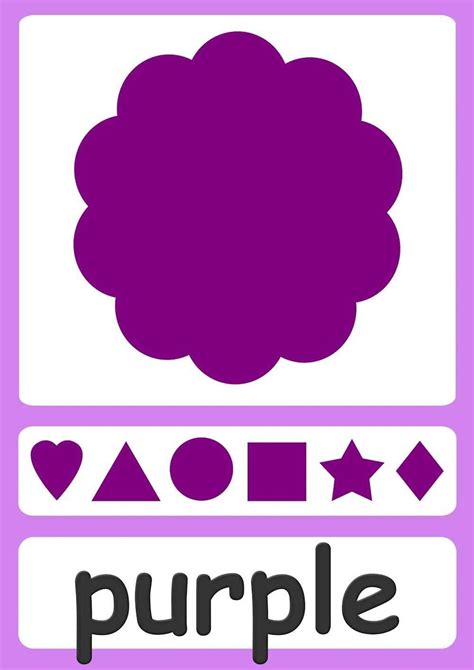 Color Flashcards Purple Color Flashcards Printable Flash Cards