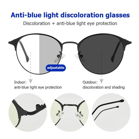 [codandready]anti radiation photochromic eye glasses for women men frame replaceable lens