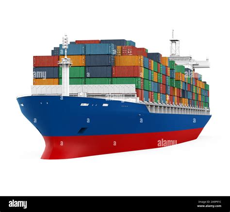 Container Ship Isolated Stock Photo Alamy