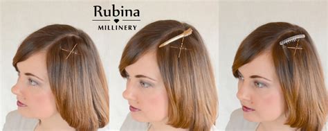 Where you are going to wear the comb, gather a few strands of hair and twist tightly from the top for a few millimeters. How to fix a fascinator or cocktail hat - RUBINA Millinery