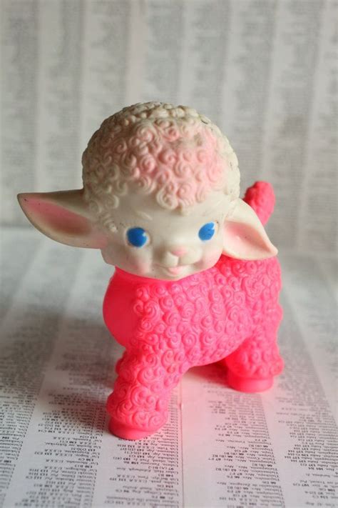 Pink Lamby Love Vintage Squeaky Toy S By Professorwoodruff Vintage
