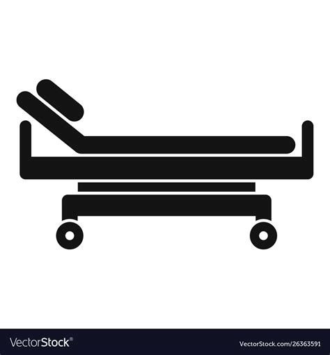Hospital Bed Icon Simple Style Royalty Free Vector Image