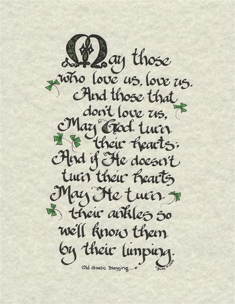 Gaelic Blessingmay Those Who Love Us Love Uscalligraphy Etsy In 2021