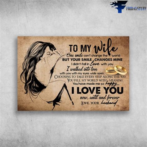 to my wife i love you now until and forever love your husband canvas poster fridaystuff