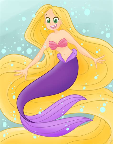 Mermaid Princess Rapunzel By Crab Pinches On Deviantart