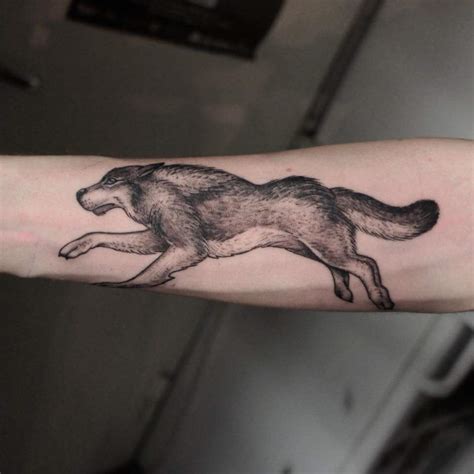 Running Wolf By Manu Dark Crow Tattoo Copenhagen Denmark Rtattoos