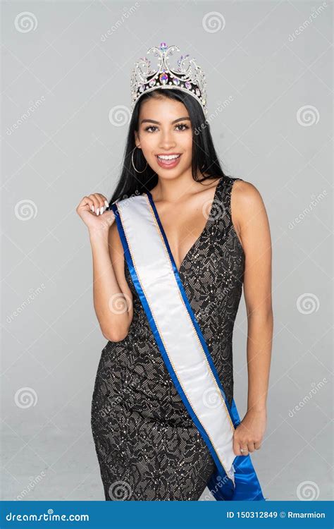 Beauty Pageant Queen With Crown Stock Image Image Of Beauty Person 150312849