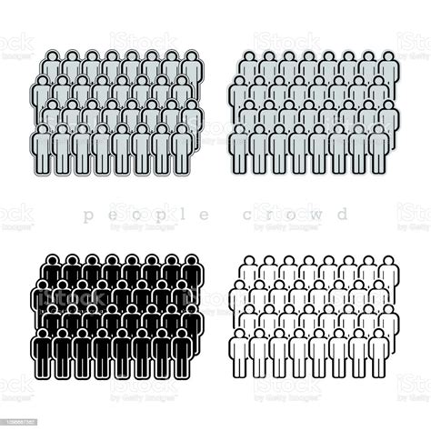 Ilustración De Cuatro Diferentes Grupos De Personas Multitudes De