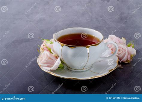 Tea Time Backdrop With Vintage White Porcelain Tea Cup Gentle Pink