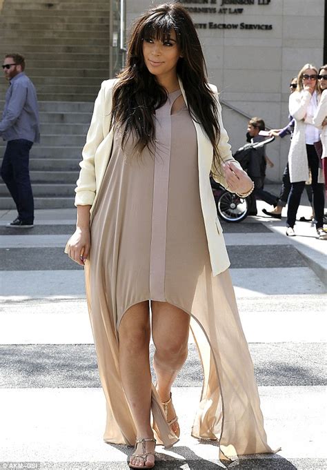 Pregnant Kim Kardashian Steps Out In Gorgeous Flowing Dress Paired With