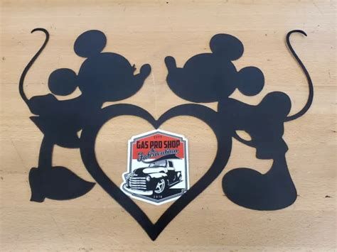 Mickey And Minnie Mouse Heart Metal Wall Art Plasma Cut Home Decor