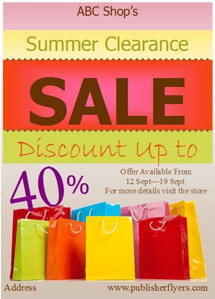 Summer Clearance Sale Flyer Template Flyer Template Sale Flyer