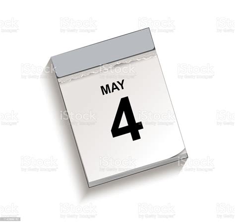 Kalender Kalender Sobek Dengan Tanggal 4 Mei Kalender Tearoff Ilustrasi