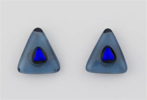 Handmade Jewellery Dichroic Glass Jewellery Uk Triangle Stud Earrings