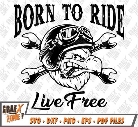 Born To Ride Live Free Eagle Svg Motorcycle Svg Biker Svg Etsy España