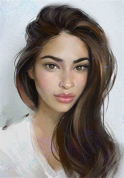 Aleksei Vinogradov Figurative Art Beautiful Female Head Woman Face Portrait Digital Painting