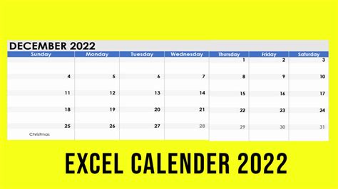 Excel Calendar Template 2022 Uipocket
