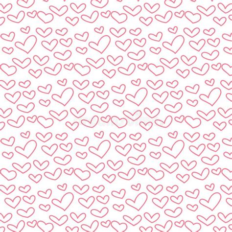 Pink Doodle Heart Line Pattern Stock Vector Illustration Of Sweet