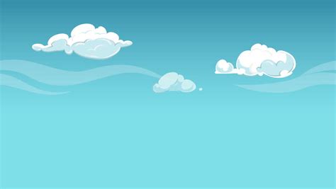 Stylized Animation Of Sky With Rotating Sun And Moving Clouds Animated