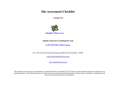 excel template site assessment checklist excel template xls flevy