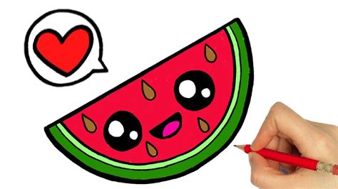 how to draw draw a cute watermelon easy happy drawings