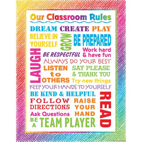 Teacher Created Resources Colorful Scribble Our Classroom Rules Chart