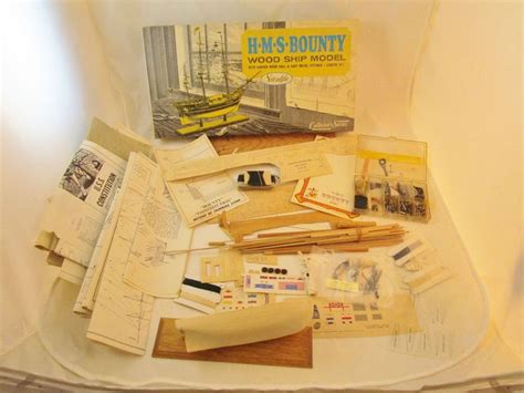 Vintage Scientific Wood Ship Model Hms Bounty And Others As Is For Parts Read Scientific