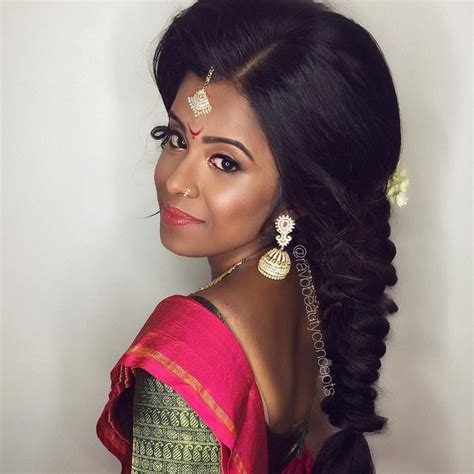 Two puff side bangs with a long braid plait hairstyle · 8. 17 of the best Indian wedding hairstyles for your big day ...