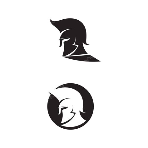 Black Spartan Logo With Gladiator Helmet And Vector Head Design Vector