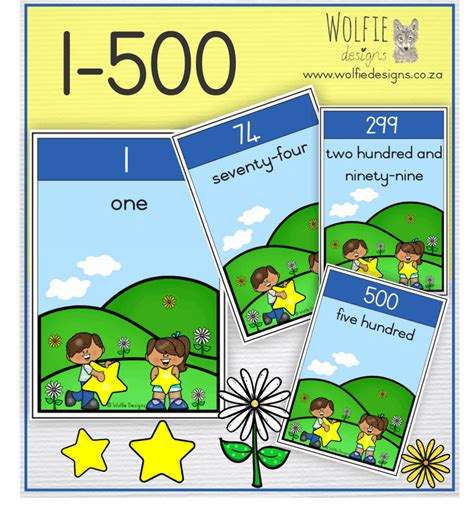 1 500 Number Cards Wolfie Designs