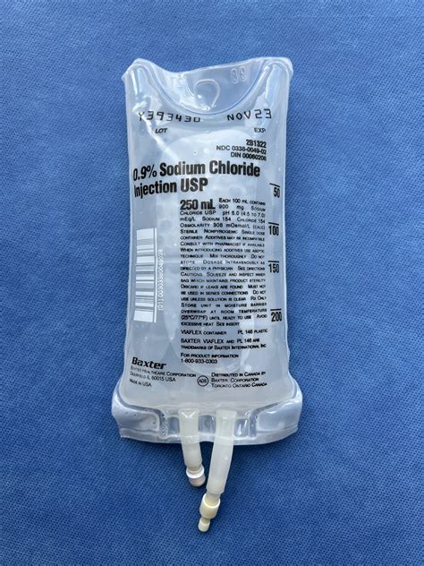 No Rx Required Iv Fluid Bag 09 Sodium Chloride Normal Saline