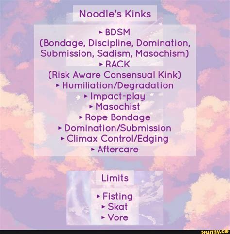 noodle s kinks bdsm bondage discipline domination submission sadism masochism rack