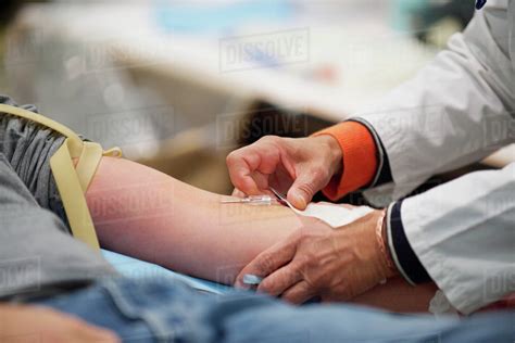 Person Giving Blood Close Up Stock Photo Dissolve