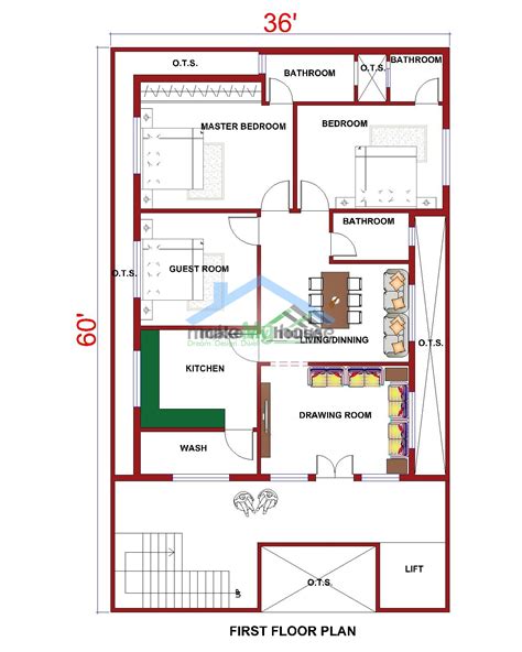 Buy 35x60 House Plan 35 By 60 Elevation Design Plot Area Naksha