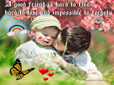 Hard To Find Cute Kids Friendship Quote Wallpaper For Girlfriend