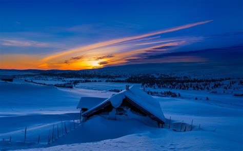 Winter Sunset Hd Wallpaper Background Image 1920x1200 Id773593