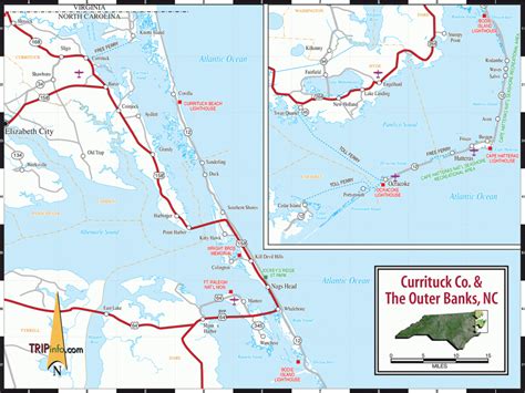 What some outer banks maps don't show is the very helpful mile post indicators, starting at mp 1 in kitty hawk going progressively higher in number as you travel south through nags head and onto hatteras island. Printable Map Of Outer Banks Nc | Printable Maps