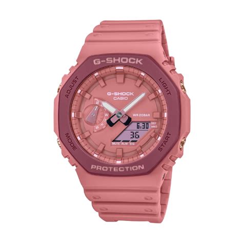 casio g shock carbon core guard structure special color model pink resin band watch ga2110sl 4a4
