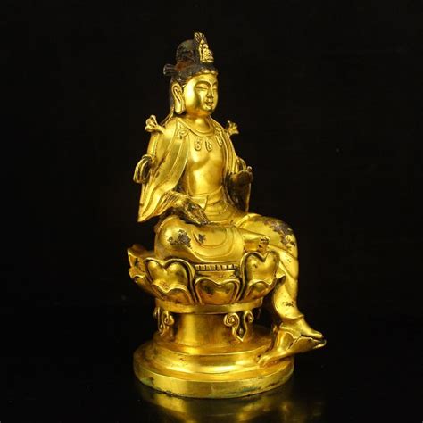 Previous prices$ 208.95 10% off. Chinese Liao Dynasty Gilt Gold Bronze Kwan-yin Statue