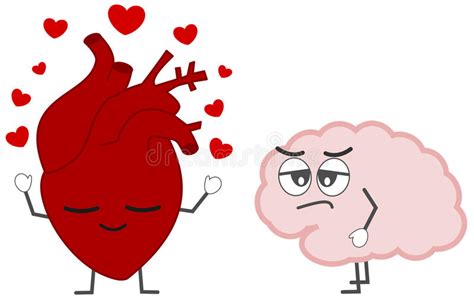 Brian in love brian falls in love with lois. Heart In Love Versus Brain Concept Cartoon Illustration ...