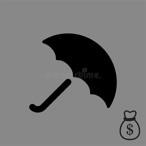 Paraplu Vectorpictogram Het Symbool Van De Regenbescherming Vlakke