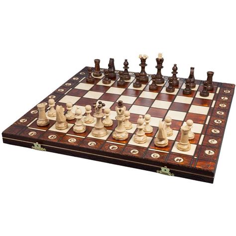 Handmade European Wooden Chess Set With Inch Board
