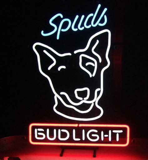 Inche New Spuds Mackenzie Bud Light Budweiser Neon Sign Beer Bar Pub