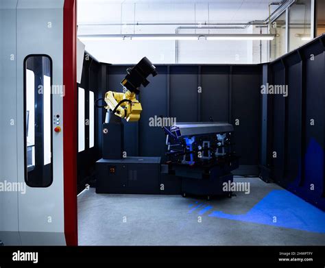Surveying Robot And 3d Scan With Automated Machinery In Industry Stock