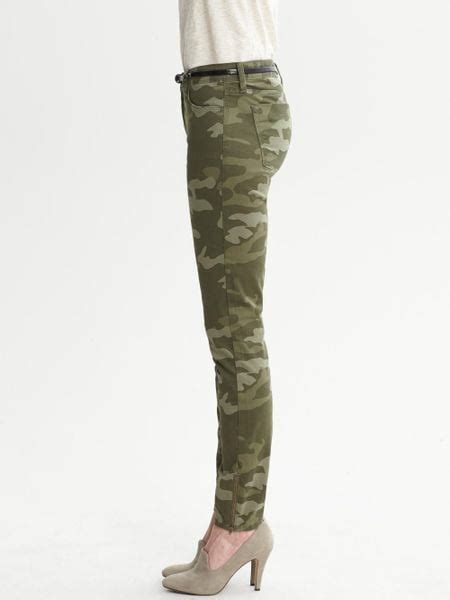 Banana Republic Camo Skinny Ankle Zip Jeans In Green Camouflage Lyst